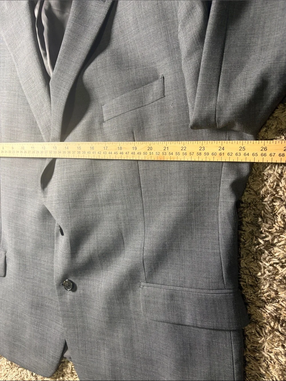 Lauren Ralph Lauren Men’s Blazer 50R Gray 100% Wool Natural Stretch 2 Button